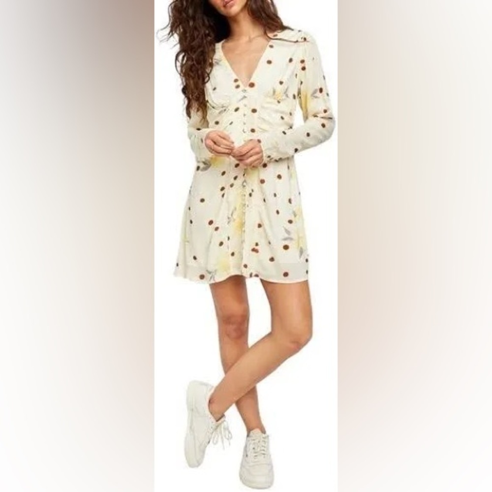 Free People Sunshine Long Sleeve Mini Dress